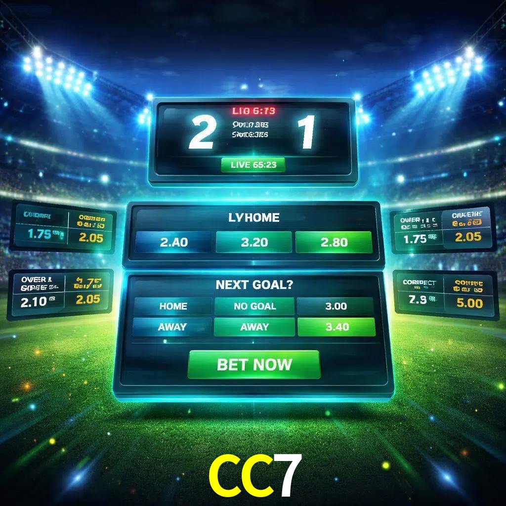 Vista de apuestas en vivo CC7 durante un partido en curso