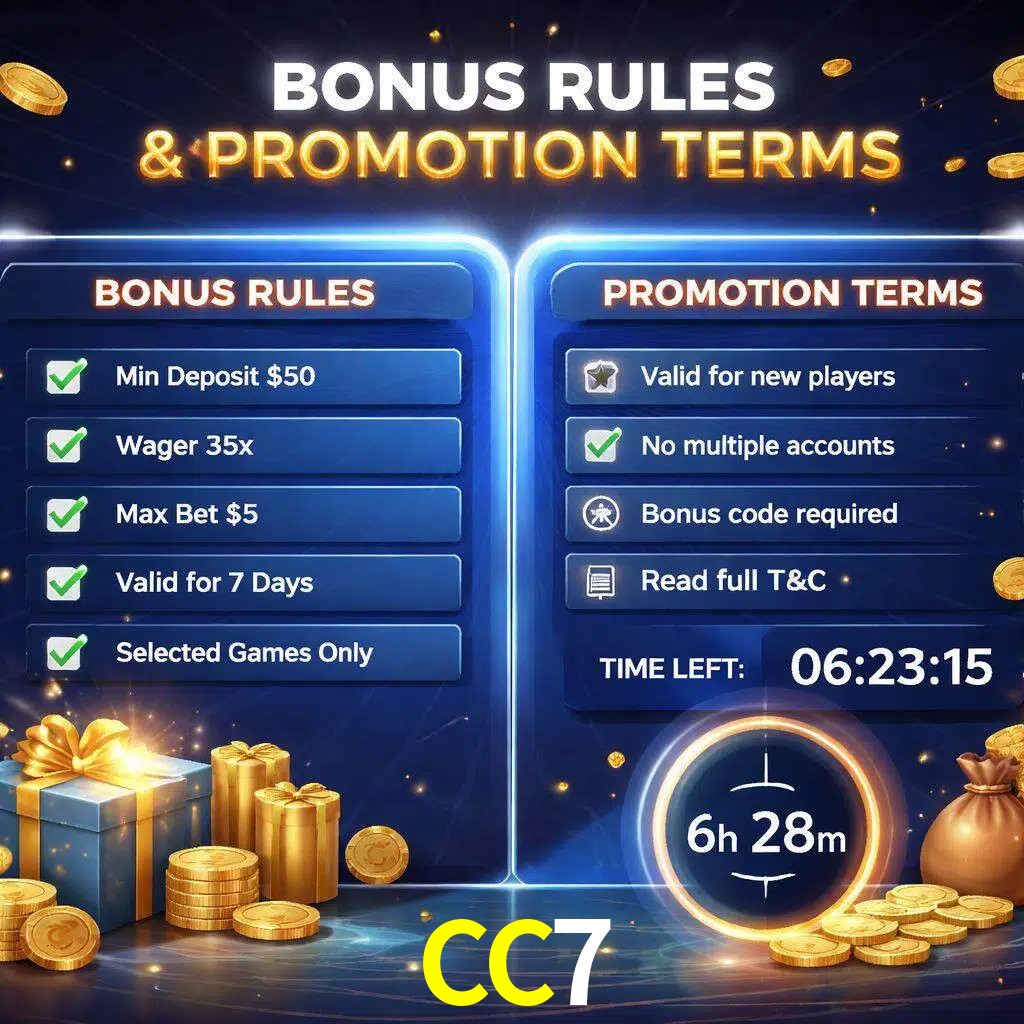 Reglas de promoción CC7 y condiciones de bonos explicadas visualmente