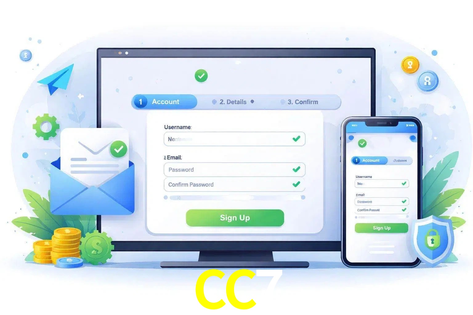 Registro de nuevo usuario y configuración de cuenta CC7